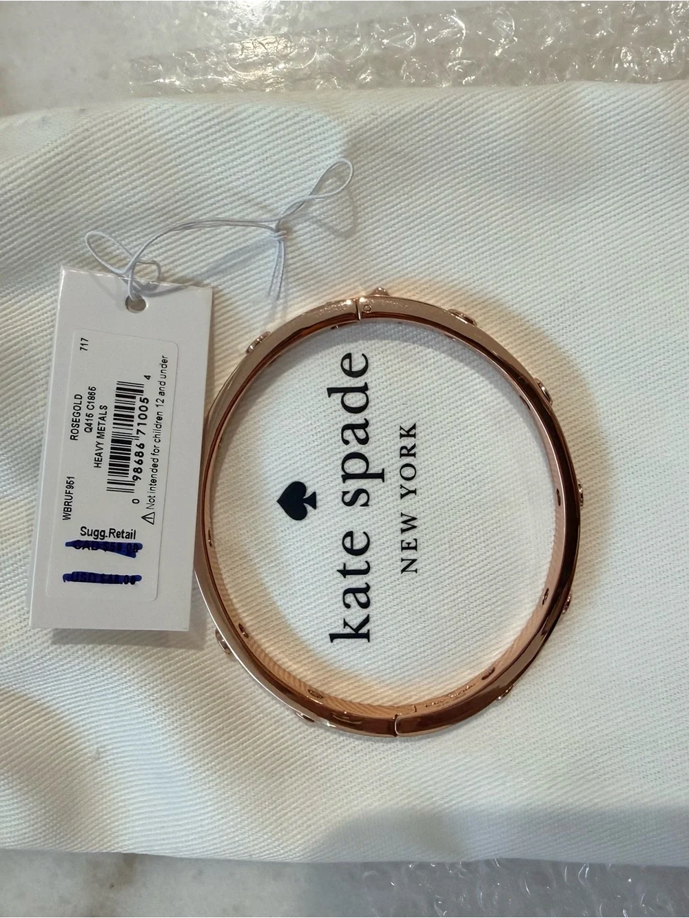 kate spade Rose Gold Hinge Bangle Bracelet - BRAND NEW